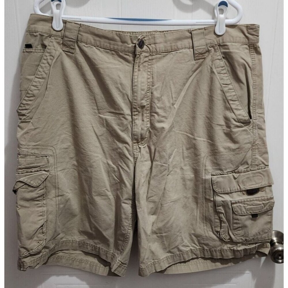 Wrangler Outdoor‎ Beige Performance Hiking Gorpcore Cargo Shorts Size 40 Cotton